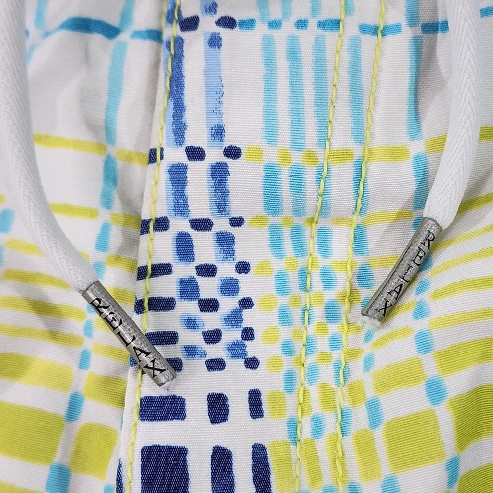 Tommy Bahama Relax Swim Trunks Mens 37x10 Blue Plaid Hawaiian Boardshorts Tag 38